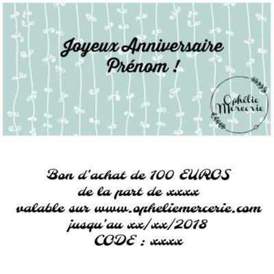 Carte Cadeau 30 Euros Ophelie Mercerie Carte Cadeau 30 Euros Ophelie Mercerie